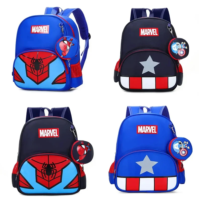 Spiderman Backpacks Super Heroes Student School Bag Cartoon 3d Stereo Kindergarten Backpack Children\'s Travel Children\'s Gift