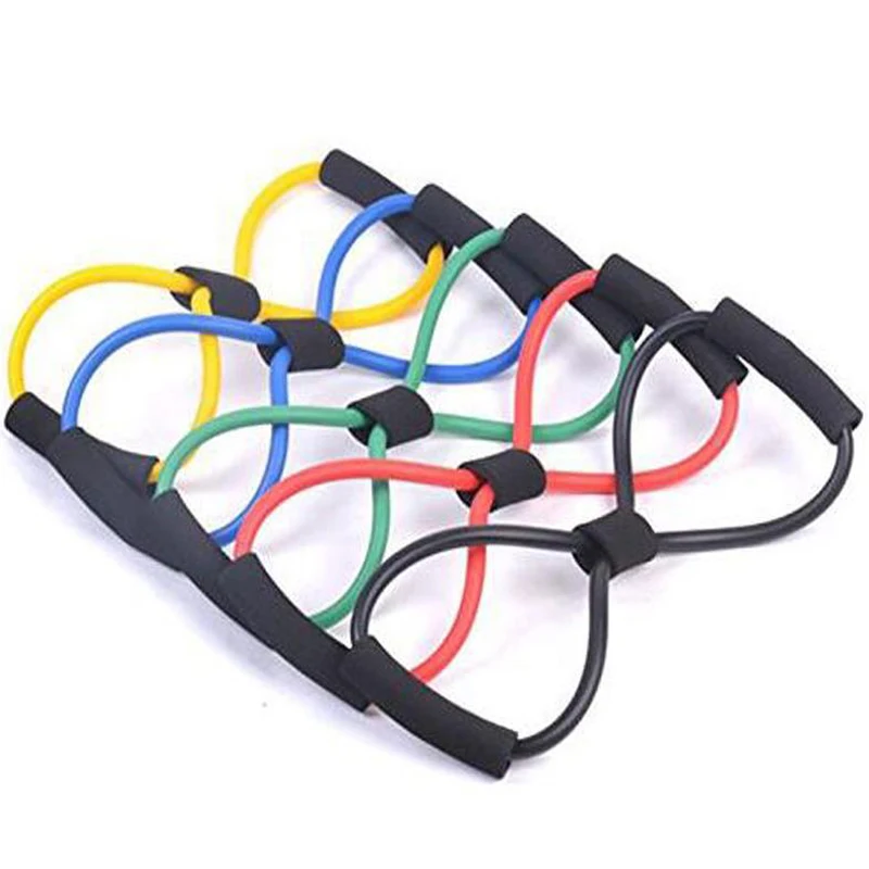 2pcs Eight-character Chest Developer Fitness Resistance Band Tension Back Stretch Belt Train Device Elastic Rope Exercise Puller