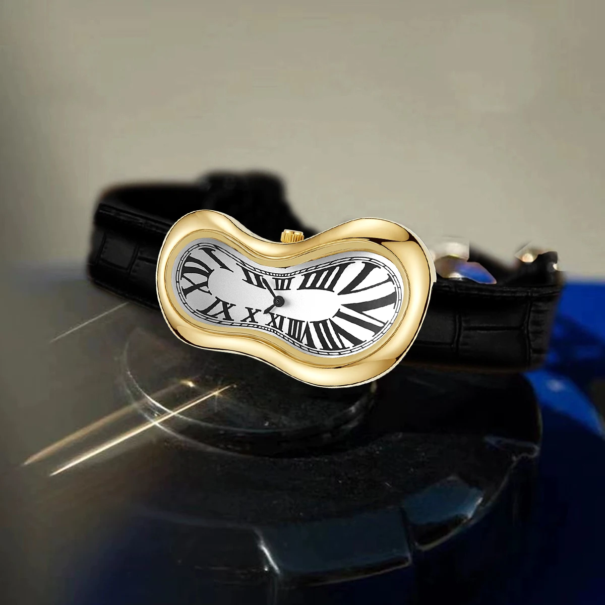 2025 New Retro Trendy Men's Watch Twisted Design y2k Style Niche Personalized Quartz Watch ins Style Irregular Shape