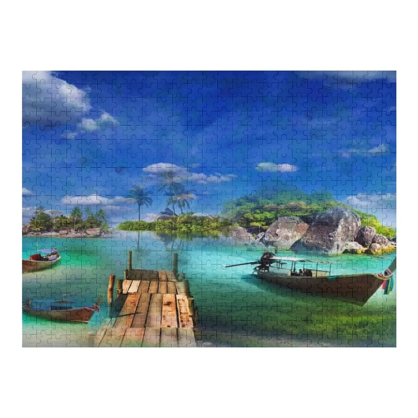 

Island of Boats Jigsaw Puzzle Personalized Gift Married Wood Animals Puzzle