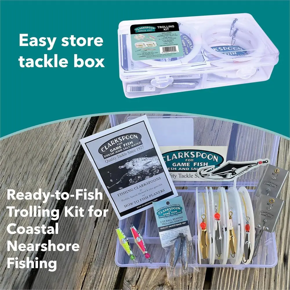 |   Klaar om te vissen trollingkit - Visuitrusting voor kustwateren - Ideaal voor Spaanse makreel, blauwvissen, bonito, tonijn en meer
