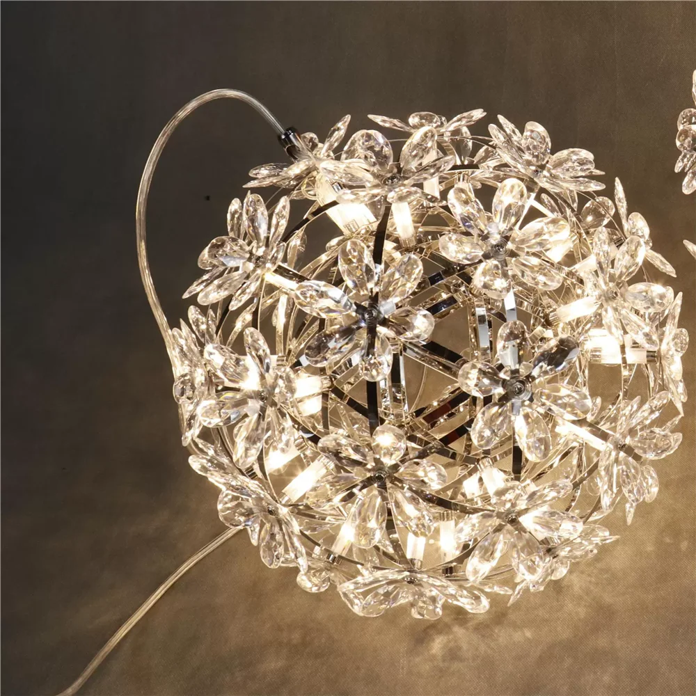 Crystal Spark Ball Pendant Lamp Wedding Hall Shopping Mall Ceiling Decoration Indoor Venue Exquisite