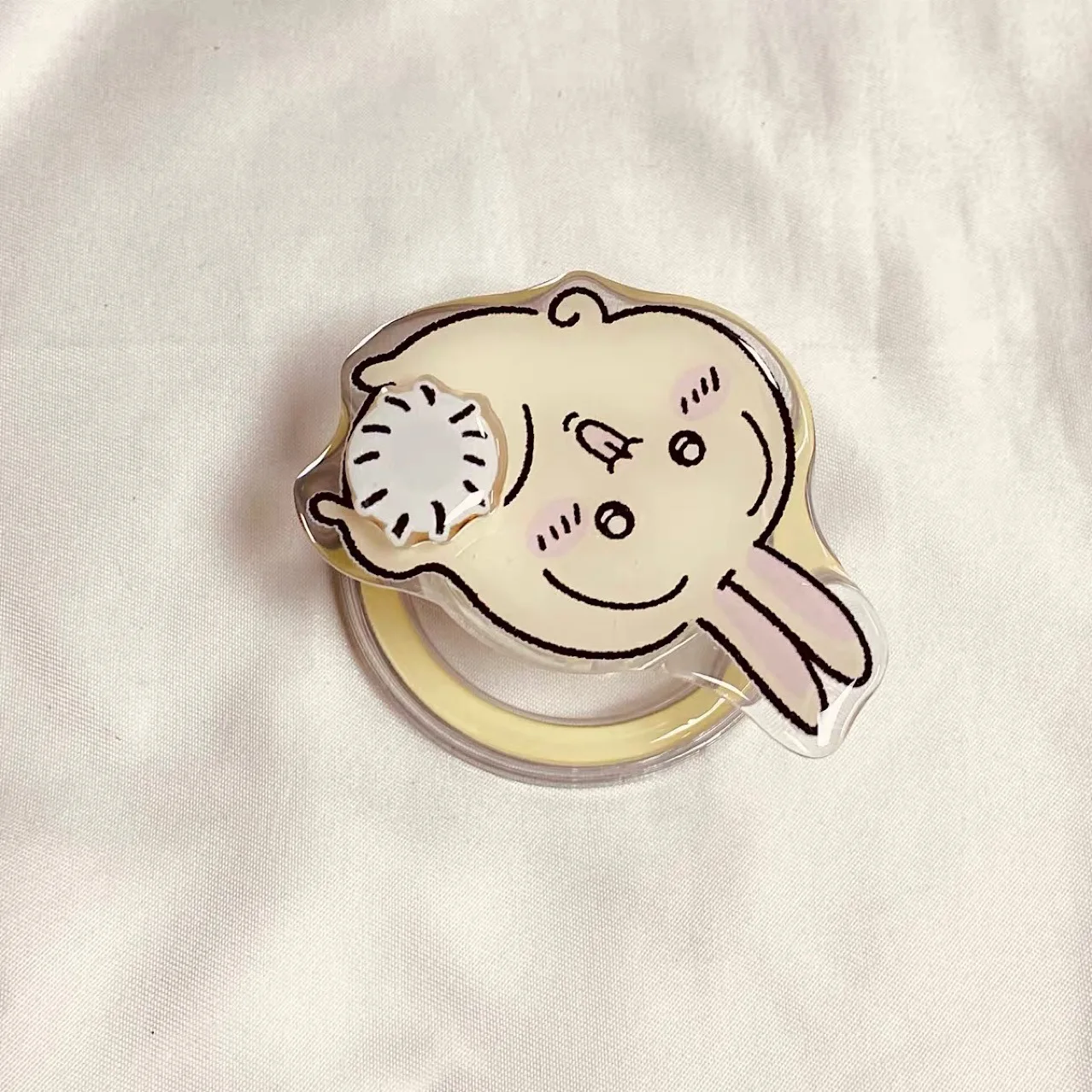 Ins Style High End Cartoon Chiikawa Usagi X Face Cat Rotating Illustration Super Sticky Non Drop Magnetic Phone Holder Stand