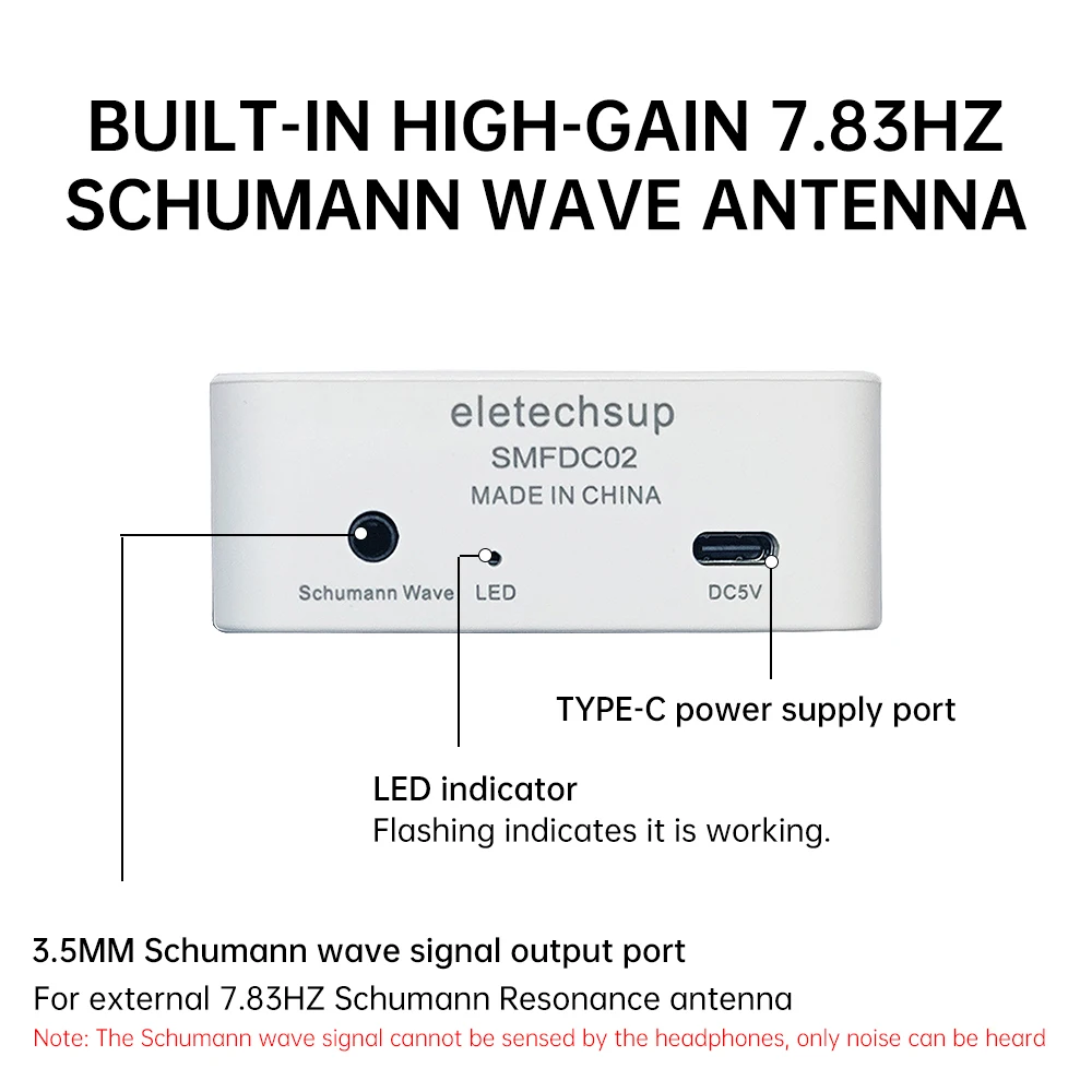 DC5V Schumann wave generator 7.83Hz pure sine wave Schumann wave signal generator Type-C with 3.5MM audio output