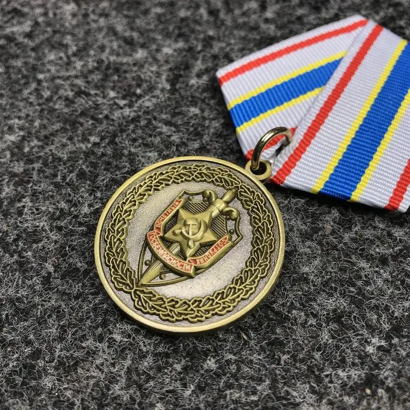 ميدالية شارة روسية للوزارة الداخلي لينين، علم أحمر ونجمة حمراء، شارات شريطية، حرف تزيين