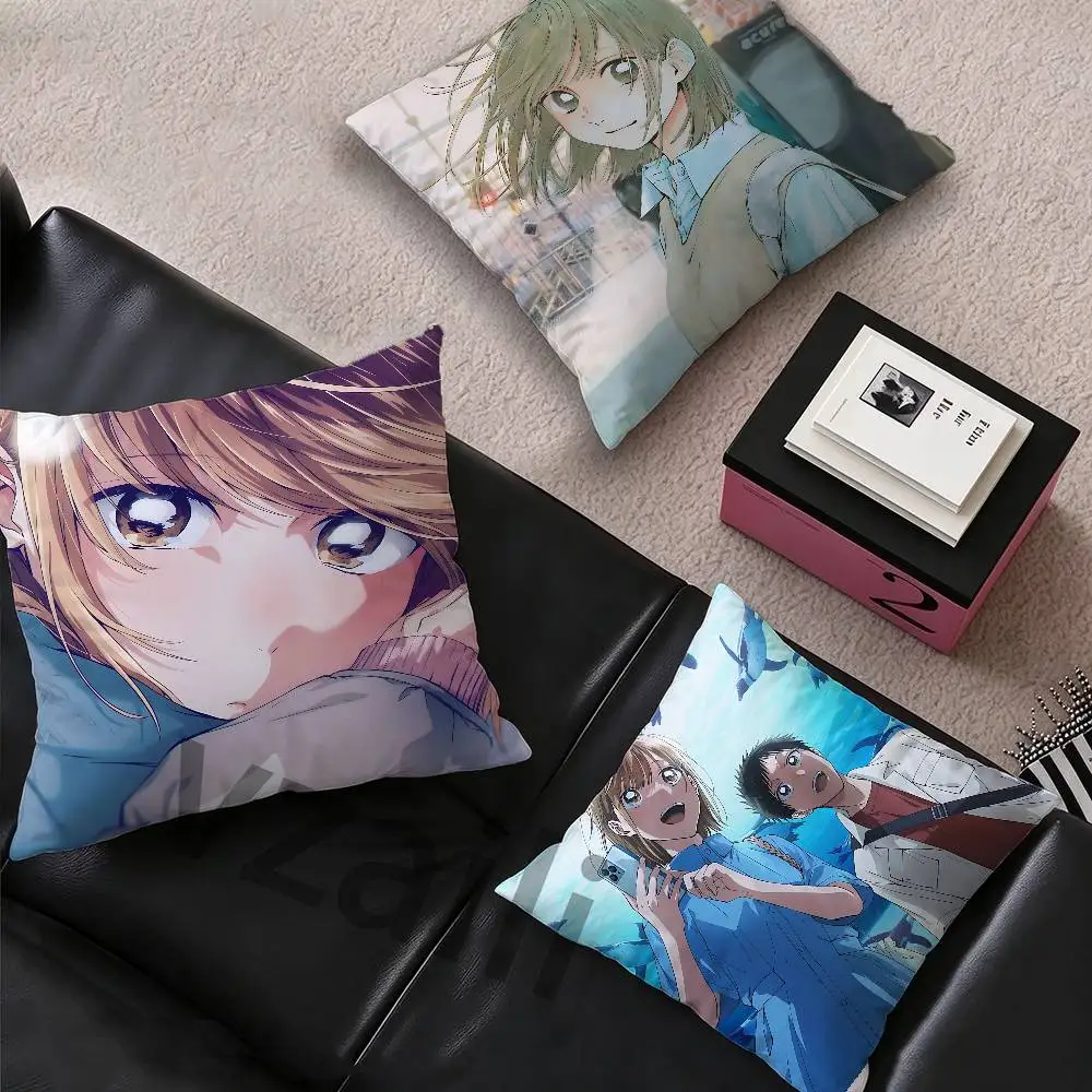 B-Blue Box Ao no Hako Polyester Printed Pillow Cover Square 30 35 40 45 50 55 cm Soft for Sofa Bed Car Home Decor