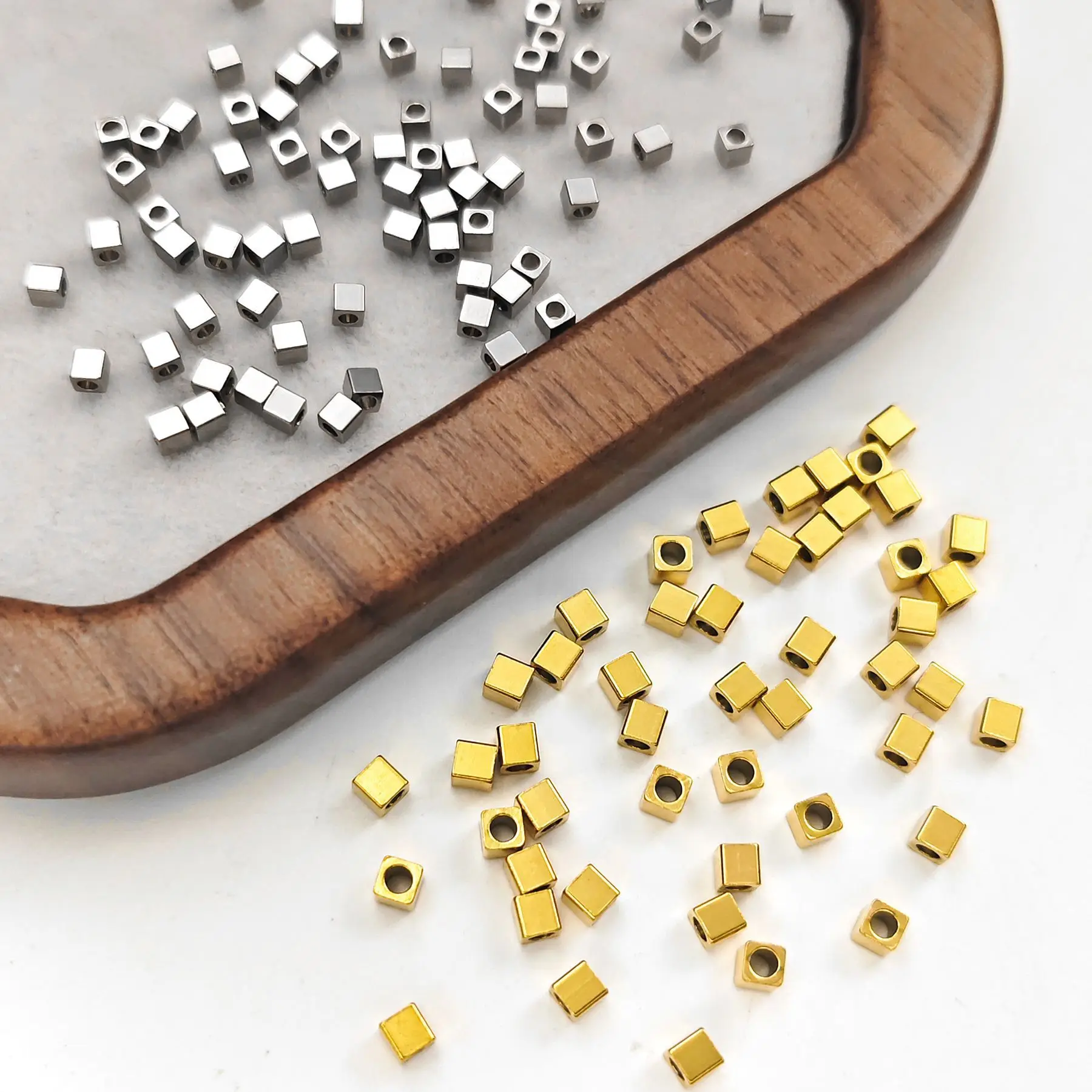 

20/50Pcs Stainless Steel Small Square Separators for Beads Supplies Jewelry Make Bracelet Necklace Crafts Materials Accessories