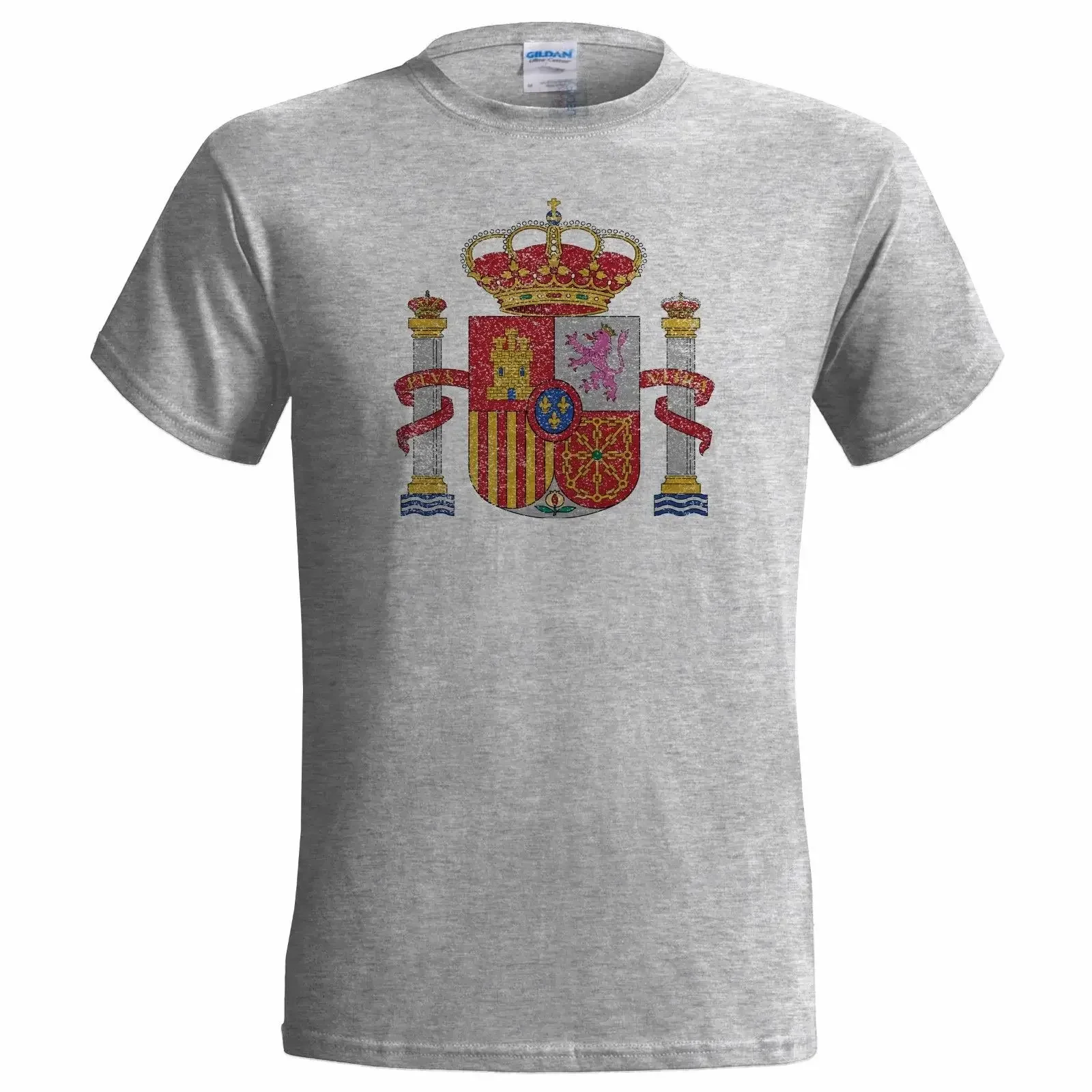 Hot Sale Summer Spain Coat Of Arms Distressed Look Mens T Shirt Spanish Flag Ultra Nation Tee Shirt