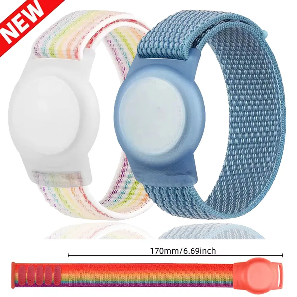 TPU Case+Nylon Loop Strap for Apple AirTag 2 Kids/Adults Location Tracker Bracelet for AirTag 2 Change To Bracelet Accessories
