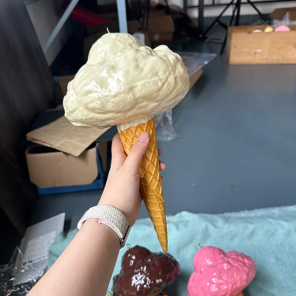 Foam cloud ice cream model,hanging ice cream model,photo props for festival party,window photo,dessert house home decoration pro