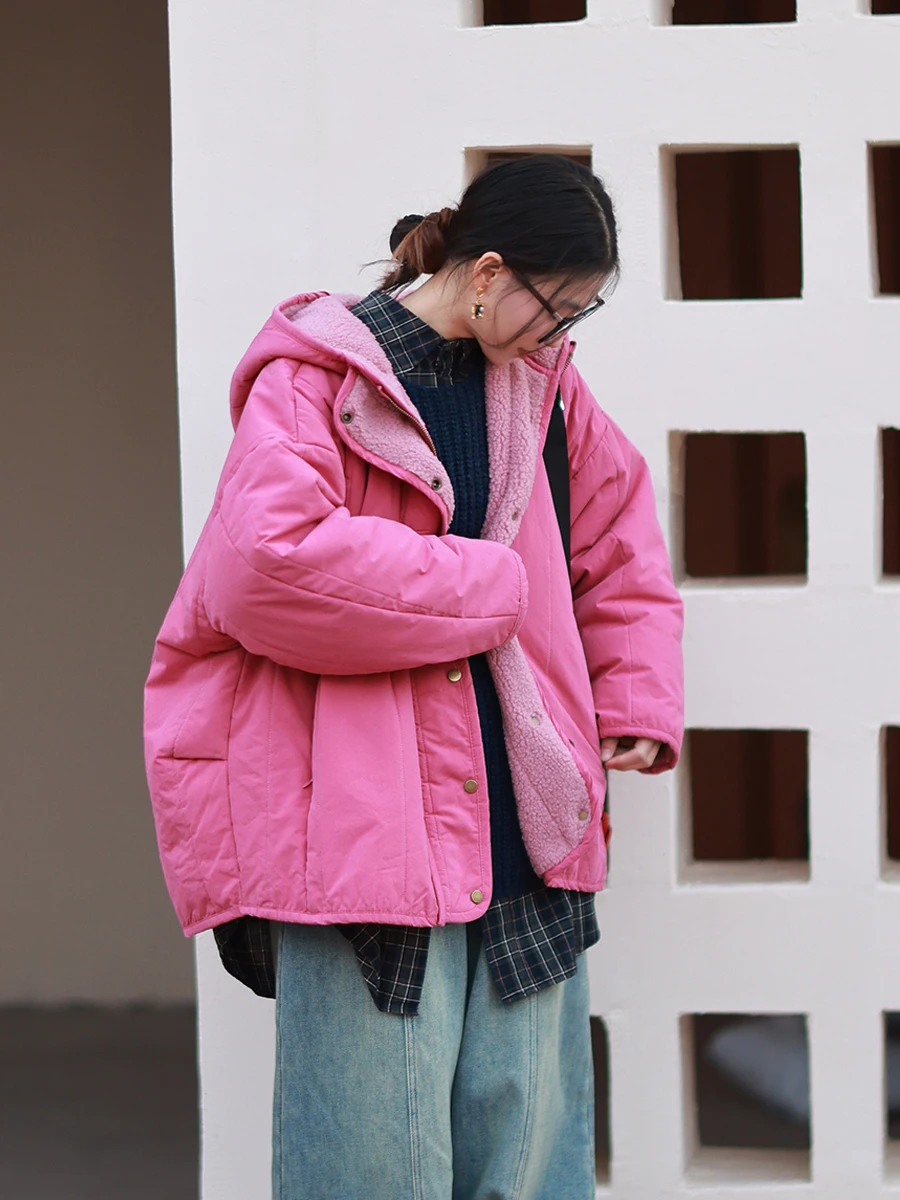 

Новая зимняя утепленная хлопковая куртка с капюшоном для женщин: свободная, теплая, повседневная, модная, стройнящая верхняя одежда