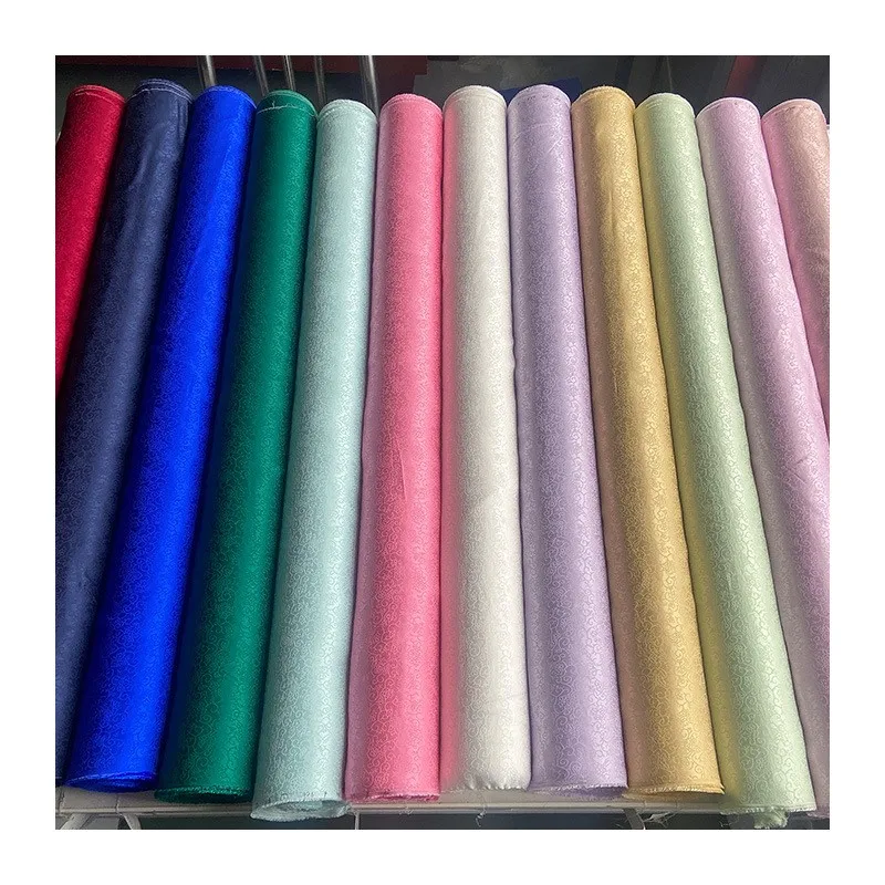 Grass-patterned pure silk jacquard Sangbo satin fabric a new Chinese-style for cheongsam in the style of Republic China era