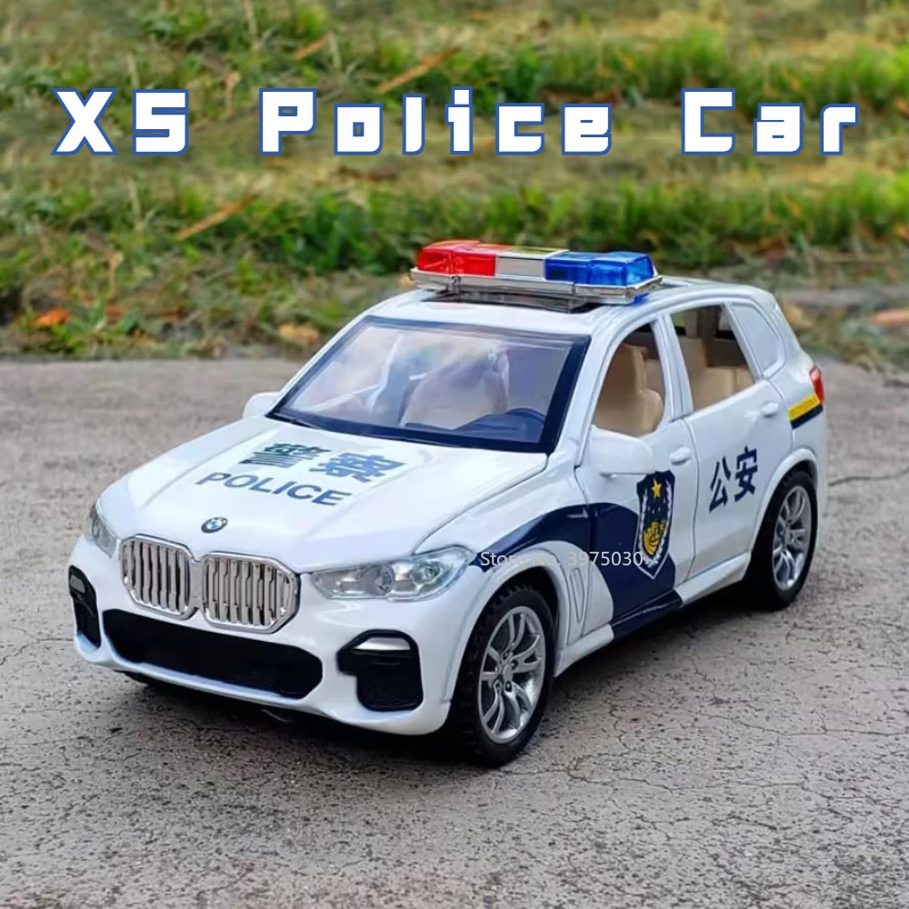 

1/32 X5 Police Car Model Toy Alloy Diecast Simulation Off-Road Vehicle Pull Back Music Light Boy Gift Decoration Collection Toys