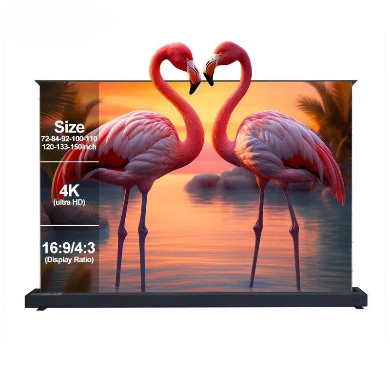 

ALR Black Diamond 110-дюймовый электрический натяжной напольный экран, подвижный экран для проектора, занавеска 4K HD