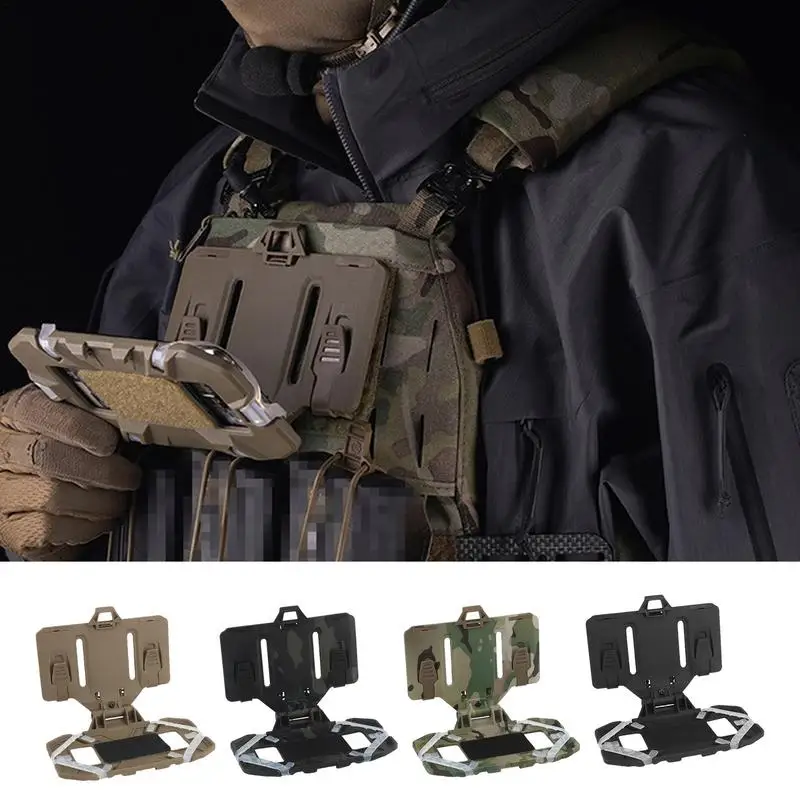 

Phone Chest Mount Folded Navigation Board Practical Chest Rig Outdoor Cellphone Plate Gear Phone Map Holder Vest Accessory