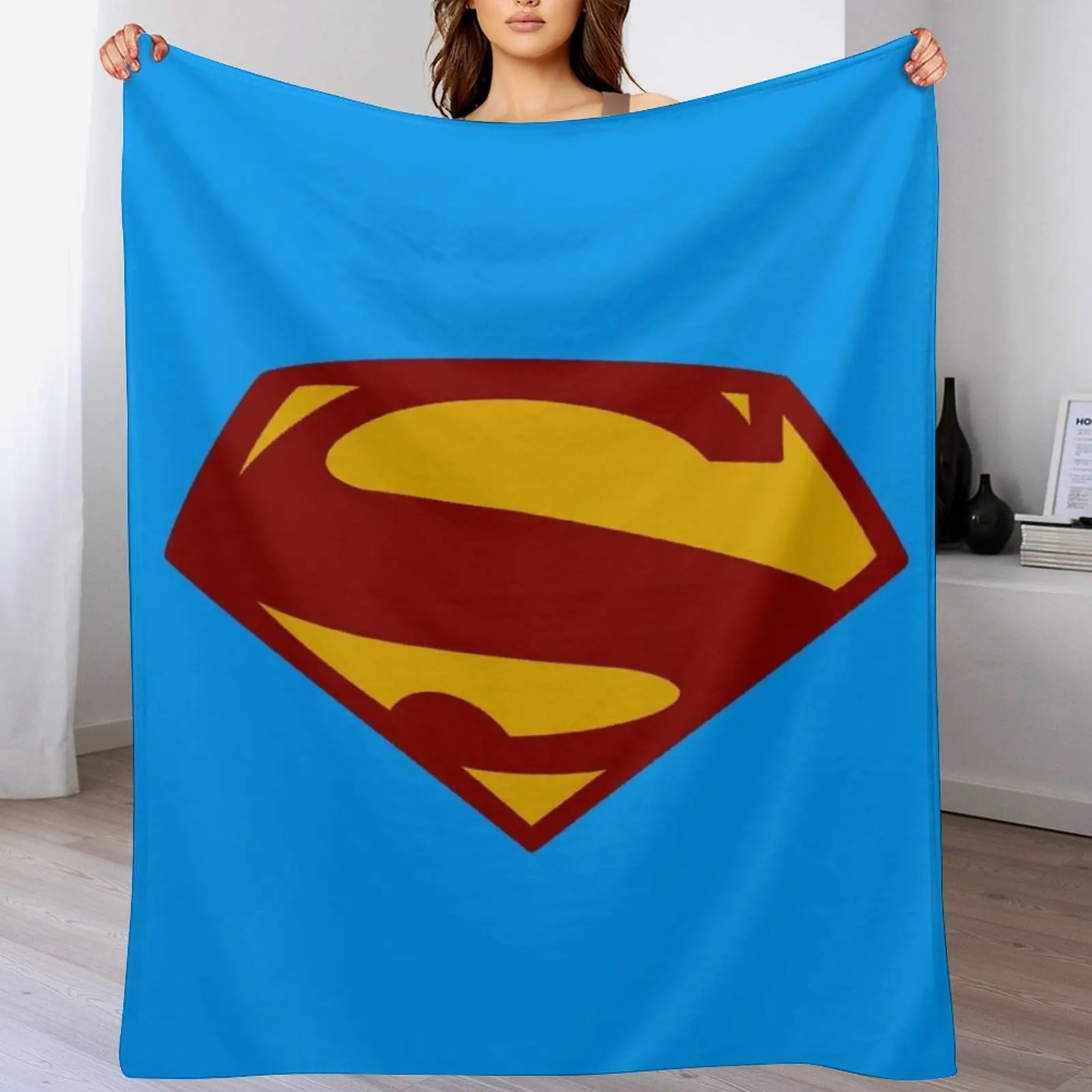 

Superhero Large Retro Classic New Age Shield Logo Throw Blanket Warm Sofa Quilt Blankets