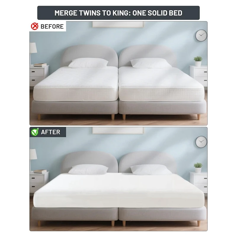 Fitted Sheet with Bed Bridge Twin XL to Converter Kit with Split Filler for Adjustable Bed-ABRM view 3