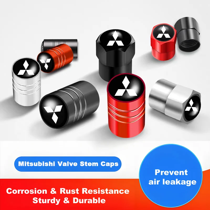4 Peças de Acessórios de Estilo Automotivo: Tampas de Válvula de Pneu de Metal para Mitsubishi Lancer Ralliart ASX Mirage Pajero Xpander Attrage