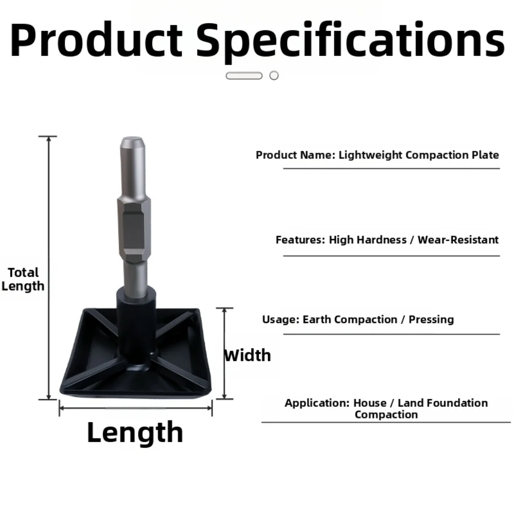 Lightweight Ramming Plate Alloy Base For Electric Hammer Soil Compaction Tool Construction Foundation Tamping Pad
