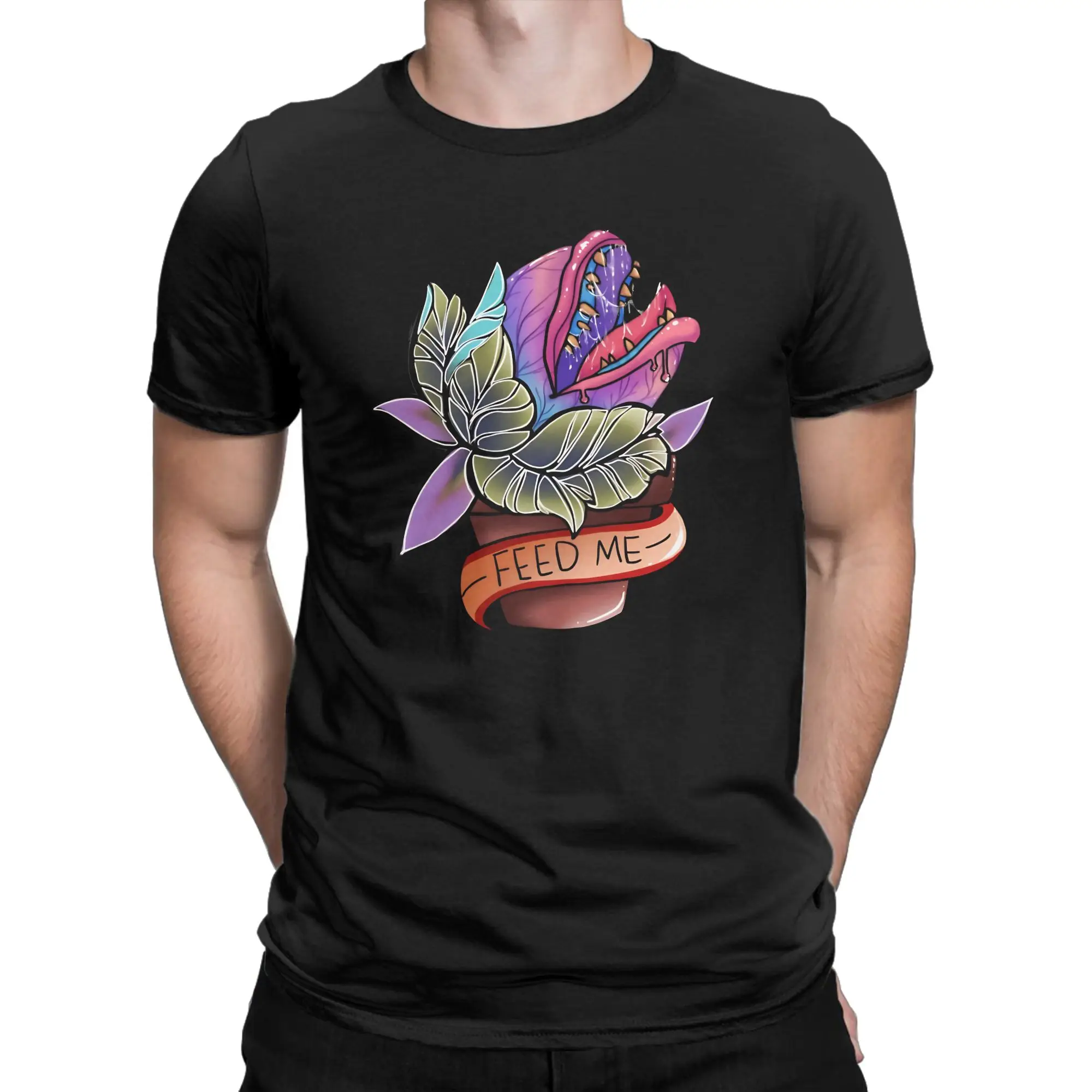 carnivorous plant  classicGraphic Funny 100% Cotton T-Shirt Little Shop of Horrors Tees Tops For Men