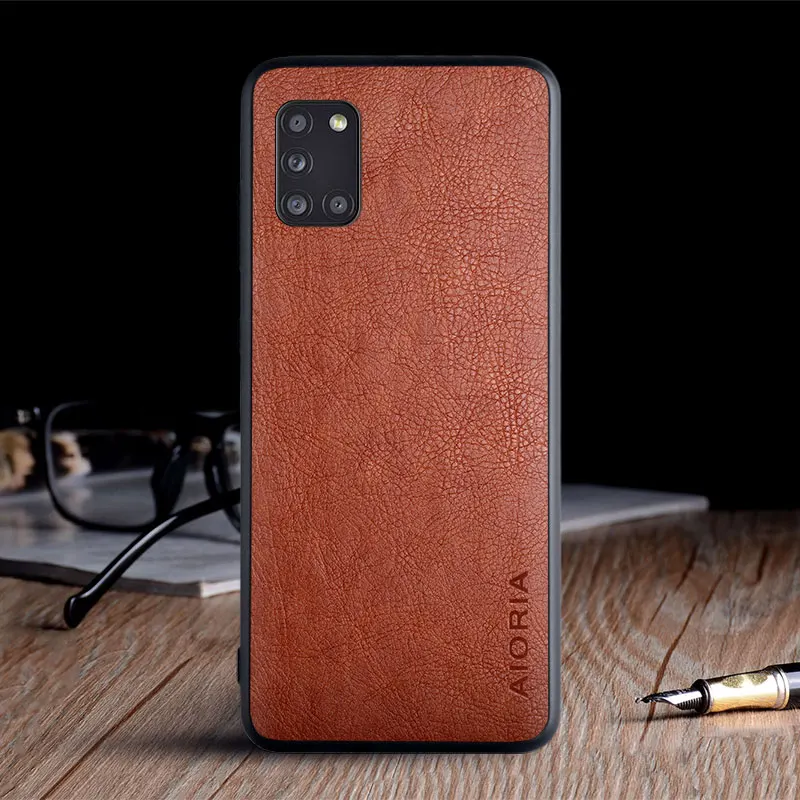 Case for Samsung Galaxy A31 funda luxury Vintage Leather skin coque phone soft cover for samsung galaxy a31 case capa