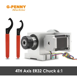 NEMA23 ER32 Chuck 4th Axis Rotation 6:1 CNC dividing head/Rotation/A axis kit for CNC Machine