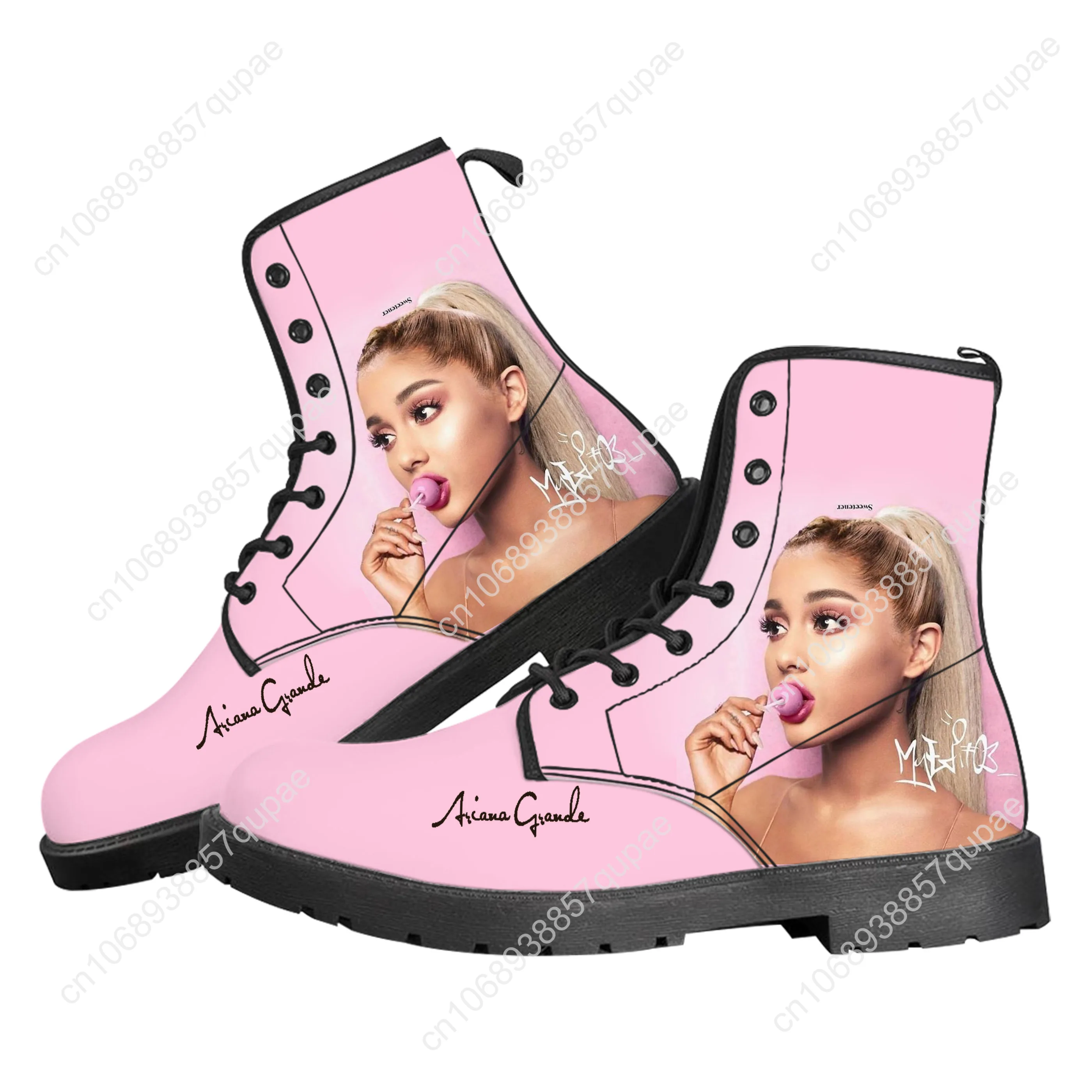 Ariana Grande Casual Boots Singer Mens Womens Teenager Shoes Fashion 3D Boot Outdoor High Quality Couple Customize Made Shoe