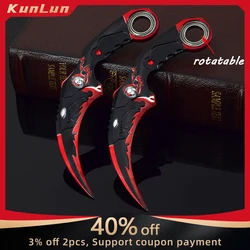 17CM  Karambit Game Life and Death Peripheral Dark Moon Twin Spikes Metal Model Safety Mili Tery Train Knife Toys Sword Boy Gift