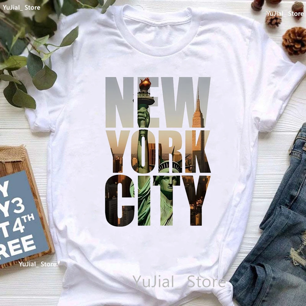 Colorful New York City Letter Print T Shirt Women'S Clothing Tokyo Losangeles London Tshirt Girls Summer Fashion T-Shirt Female