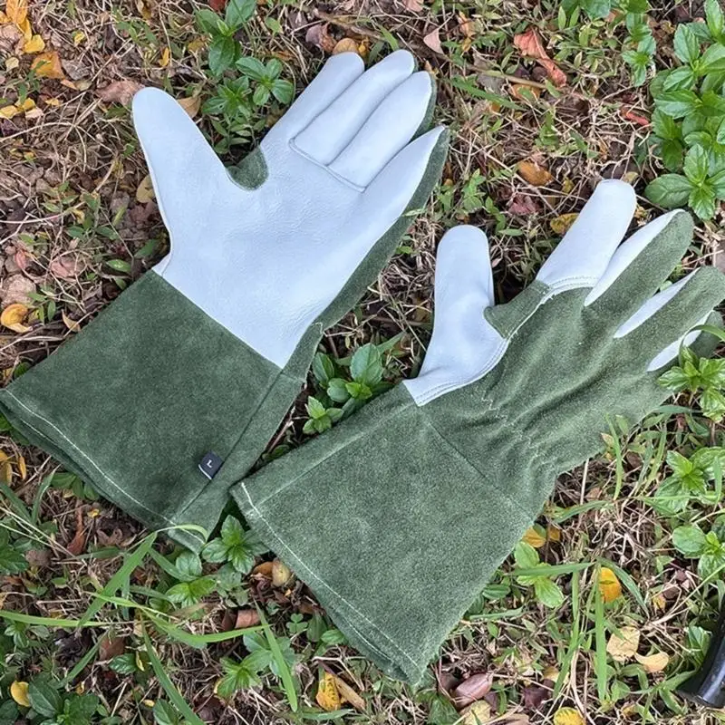 Leather Work Gloves for Gardening Construction Mechanical Repair Heavy Duty Operations Enhanced Wear Resistance 1 Pair 896C