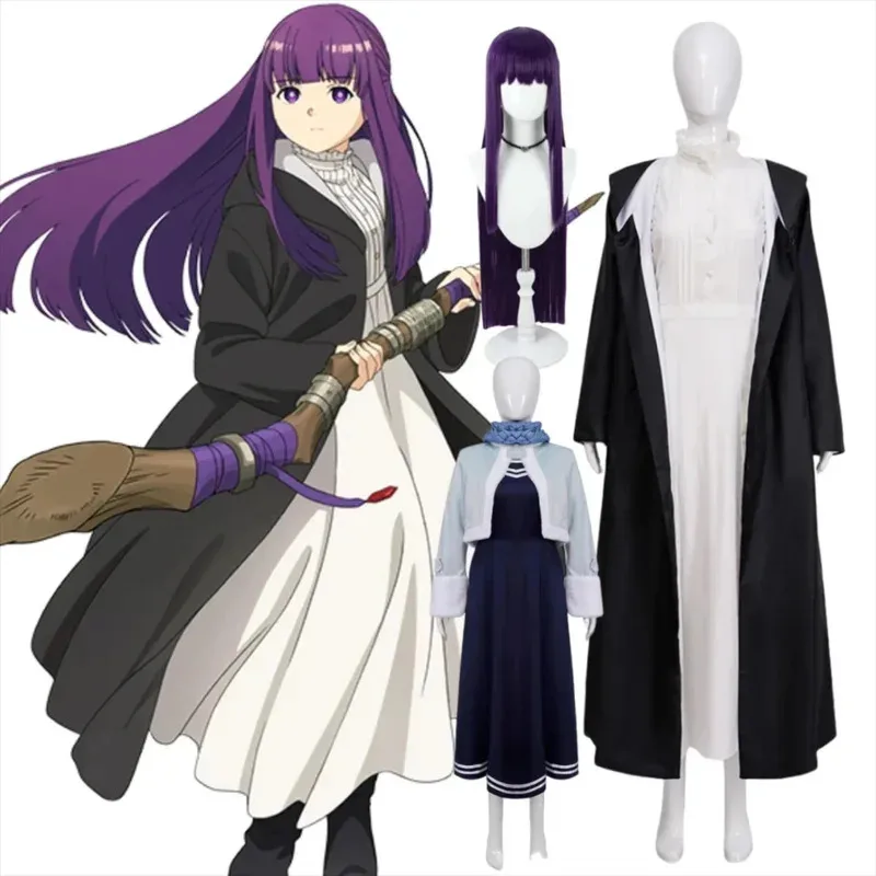 

2025 New Anime Beyond Journey's End Frieren Fern Stark Heiter Cosplay Costume Wig Dress Coat Scarf Winter Suits f AA