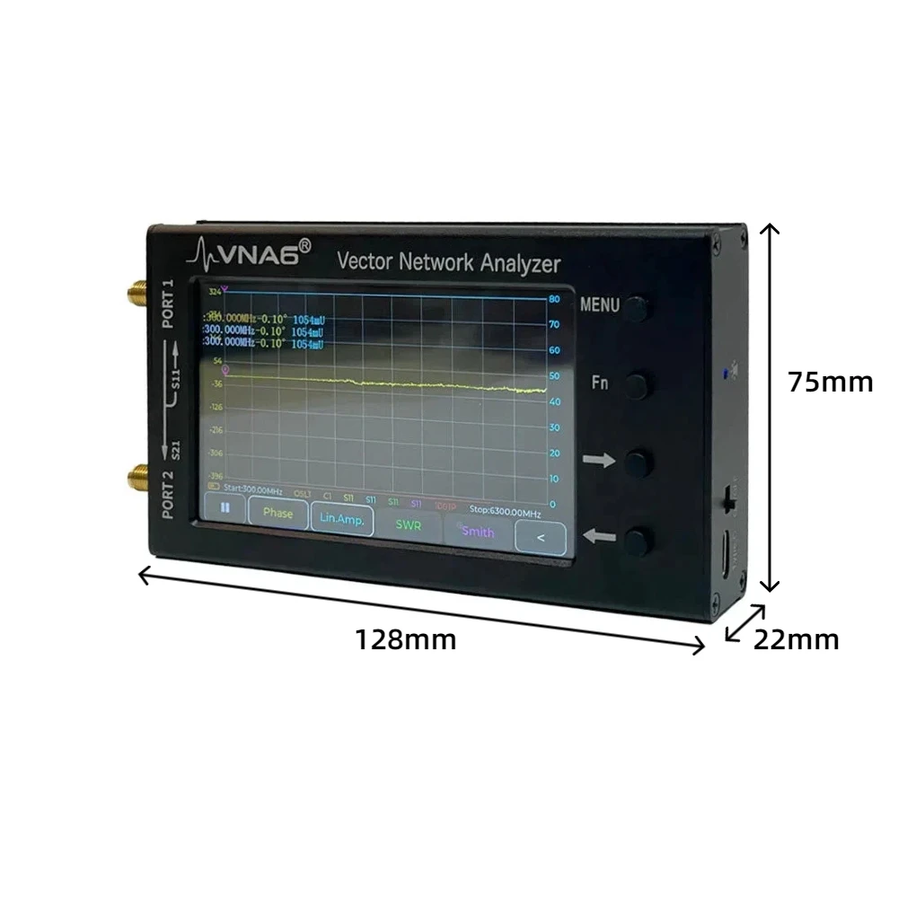 Analisador de rede vetorial vna6, 1m-6300mhz, porta dupla, antena