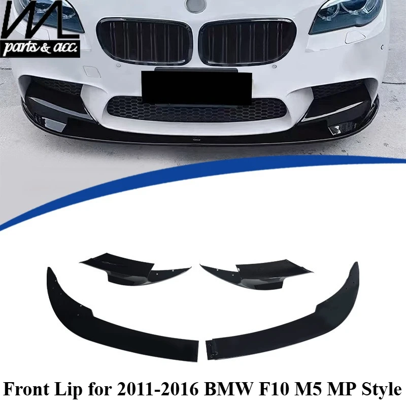 

For 2011-2016 BMW F10 M5 M Performance Style 4-Piece Front Lip Spoiler ABS Plastic Gloss Black Car Accessories Exterior Styling