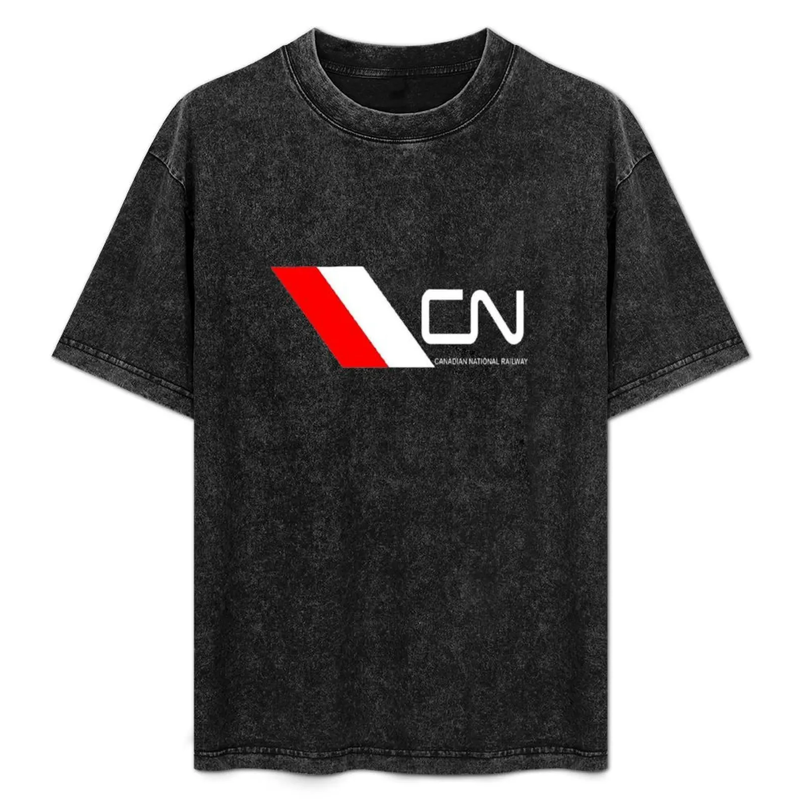 Vintage Canadian National Railways T-Shirt Stylish Print Short Sleeve Tee