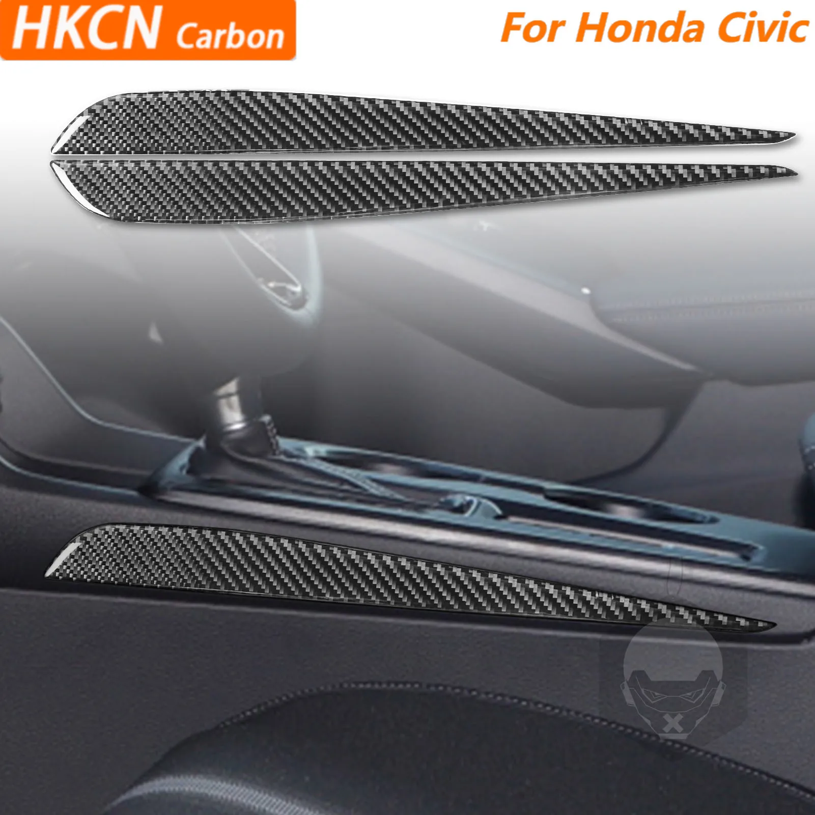 

For Honda Civic 2022—2025 Car Accessories Carbon Fiber Central Gear Shift Console Sides Strips Panel Interior Cover Trim Sticker