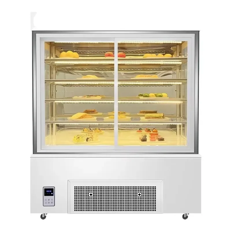 Vertical Cake Display Cabinet Air Curtain Refrigerated Insulation Fruit Fresh-keeping Mousse Showcase Fridge Gelato Display