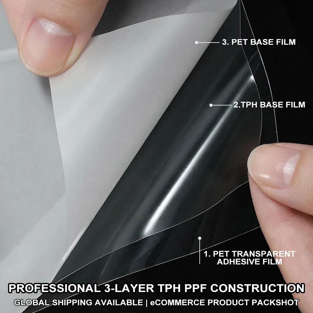 7,5mil TPH Autofolien-PPF-Lackschutzfolie, transparente kratzfeste klare Aufkleber, selbstklebende hydrophobe Autolackschutzfolie, DIY-Fahrzeugkarosserie unsichtbare Autofolie, vergilbungsbeständige Außen-Schutzfolie, Autodekoration – Detail 6
