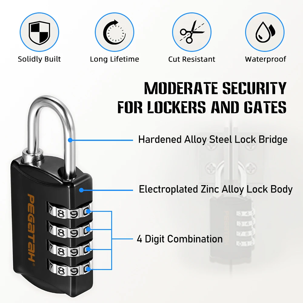 Mini Lock Resettable 4 Dial Digits Code Number Password Combination Padlock Travel Security Lock for Luggage Lock Padlock Gym image 3