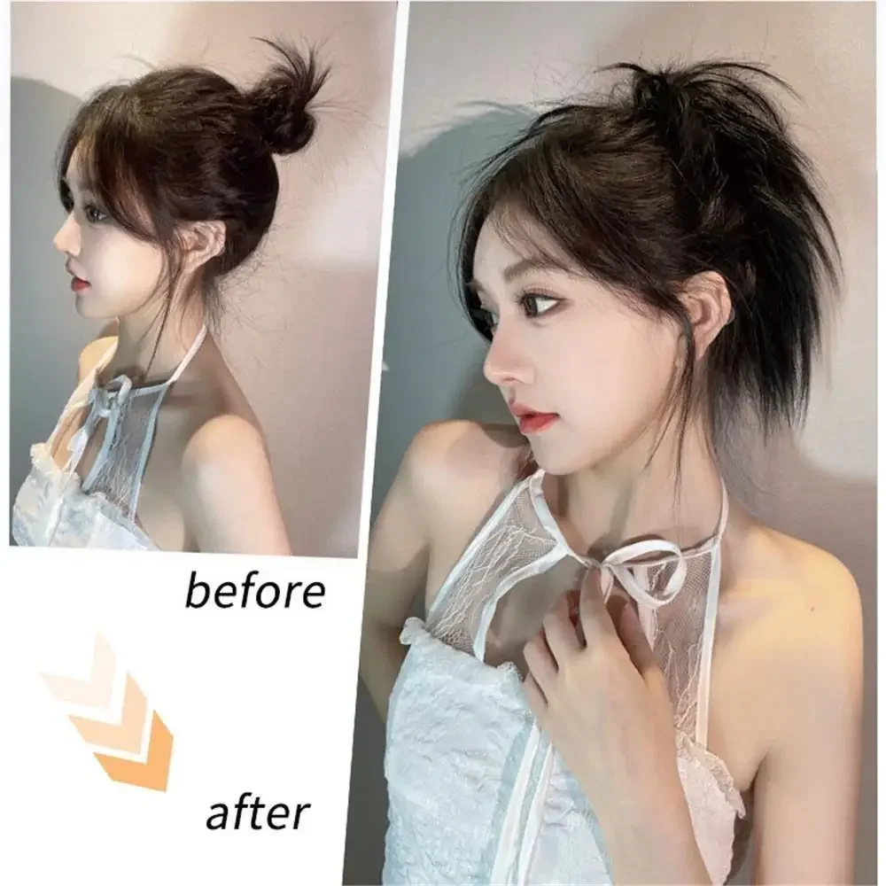 

Female synthetic Wig Meatball Head artificial hair Lazy Fluffy Natural Hair Extensions Personality Cool Girl Gentle Versatile