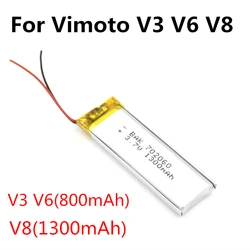 100% New High Quality 3.7V 702060 Li-Polymer 800mAh 1300mAh for Vimoto V3 V6 V8 Motorcycle Headset Battery