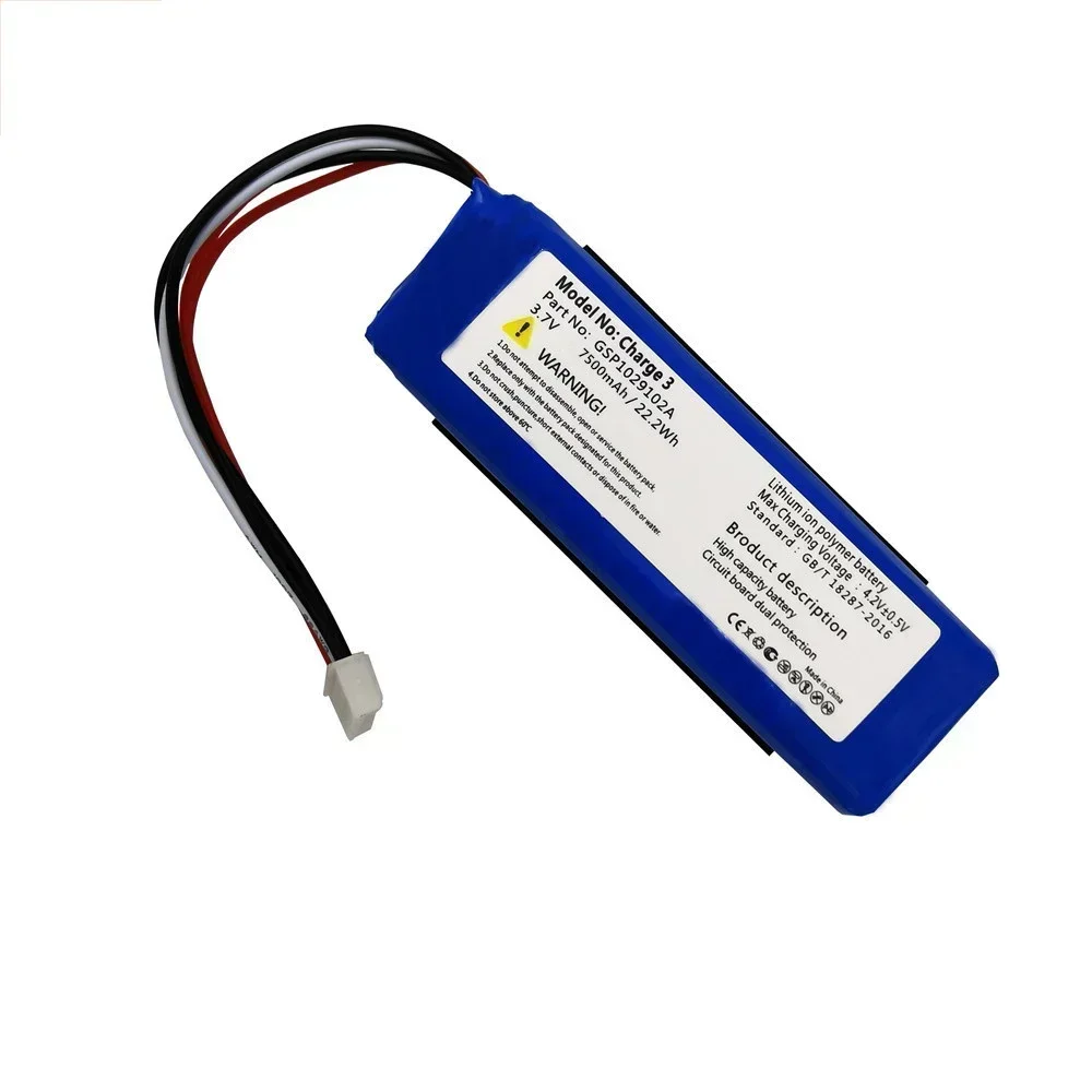 Najlepsza marka 100% oryginalny 3,7 V 7500 mAh GSP 1029102 Akumulator CS-JML330SL do baterii JBL Charge 3 Charge3 Bateria