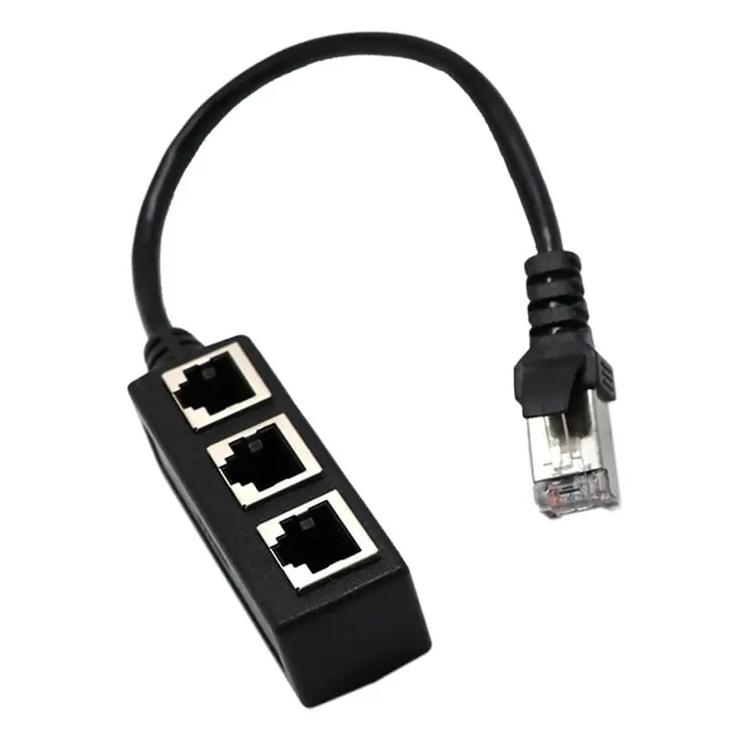 RJ45 Ethernet Splitter Cable 1 Male To 3 Female LAN Ports Ethernet Splitter Adapter For Cat5 Cat5e Cat6 Cat7-AU47
