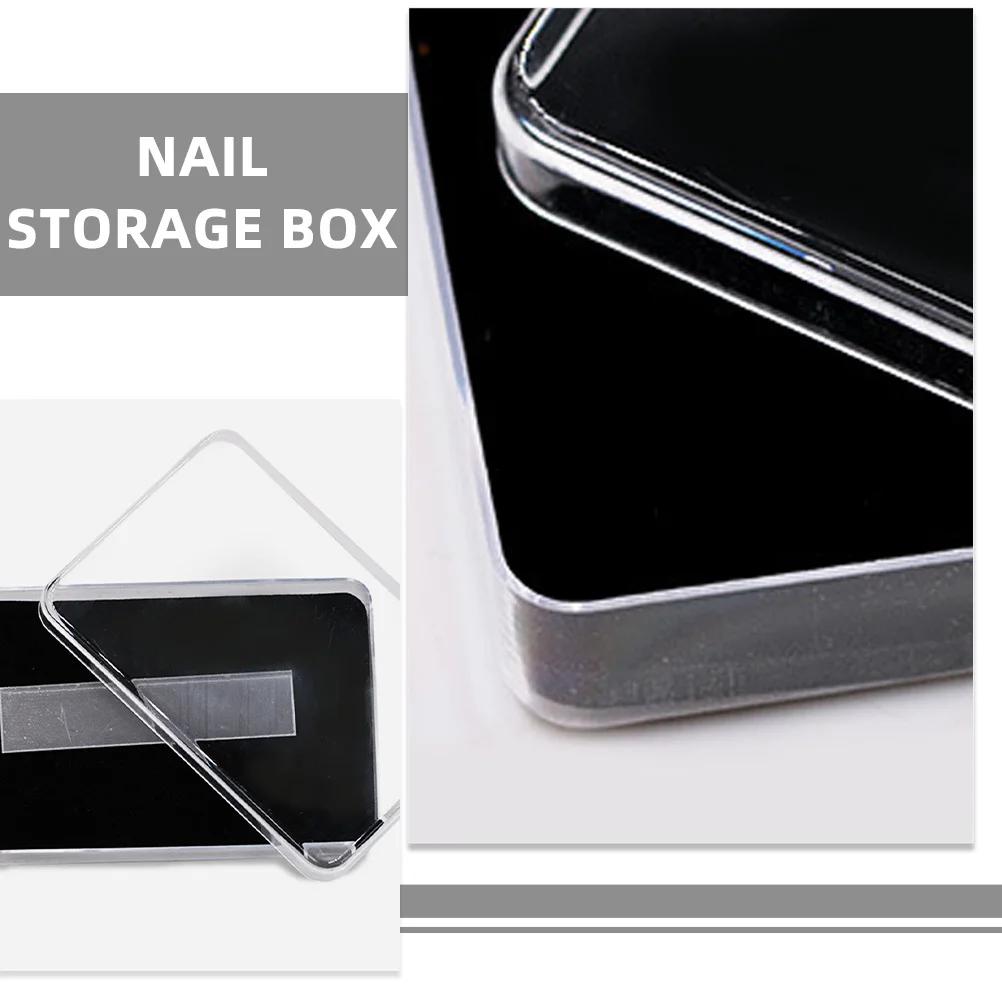 اضغط على صندوق تخزين شفاف مع أعواد عرض أكريليك، علبة تنظيم أدوات الأظافر المحمولة، صناديق تعبئة الأظافر المتينة لـ #4