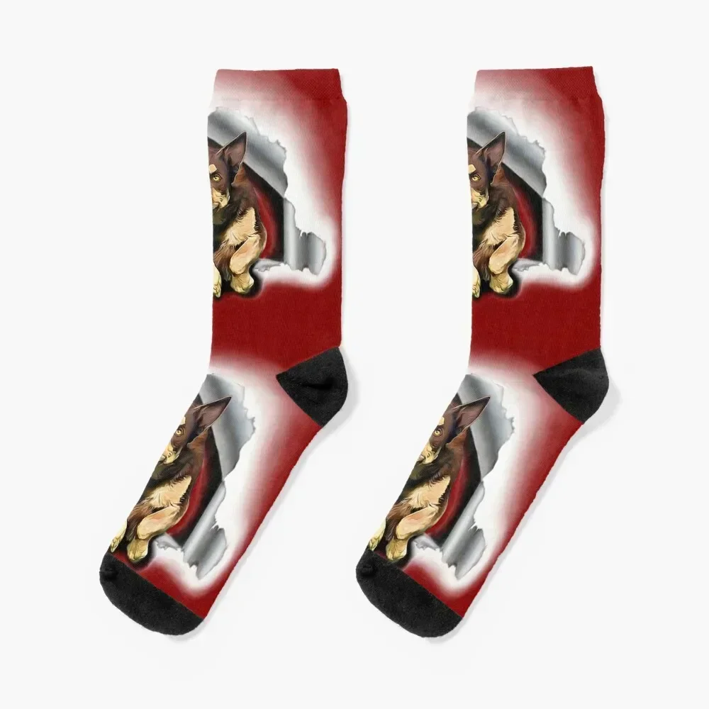 

Leaping Kelpie Socks snow crazy valentine gift ideas Women Socks Men's