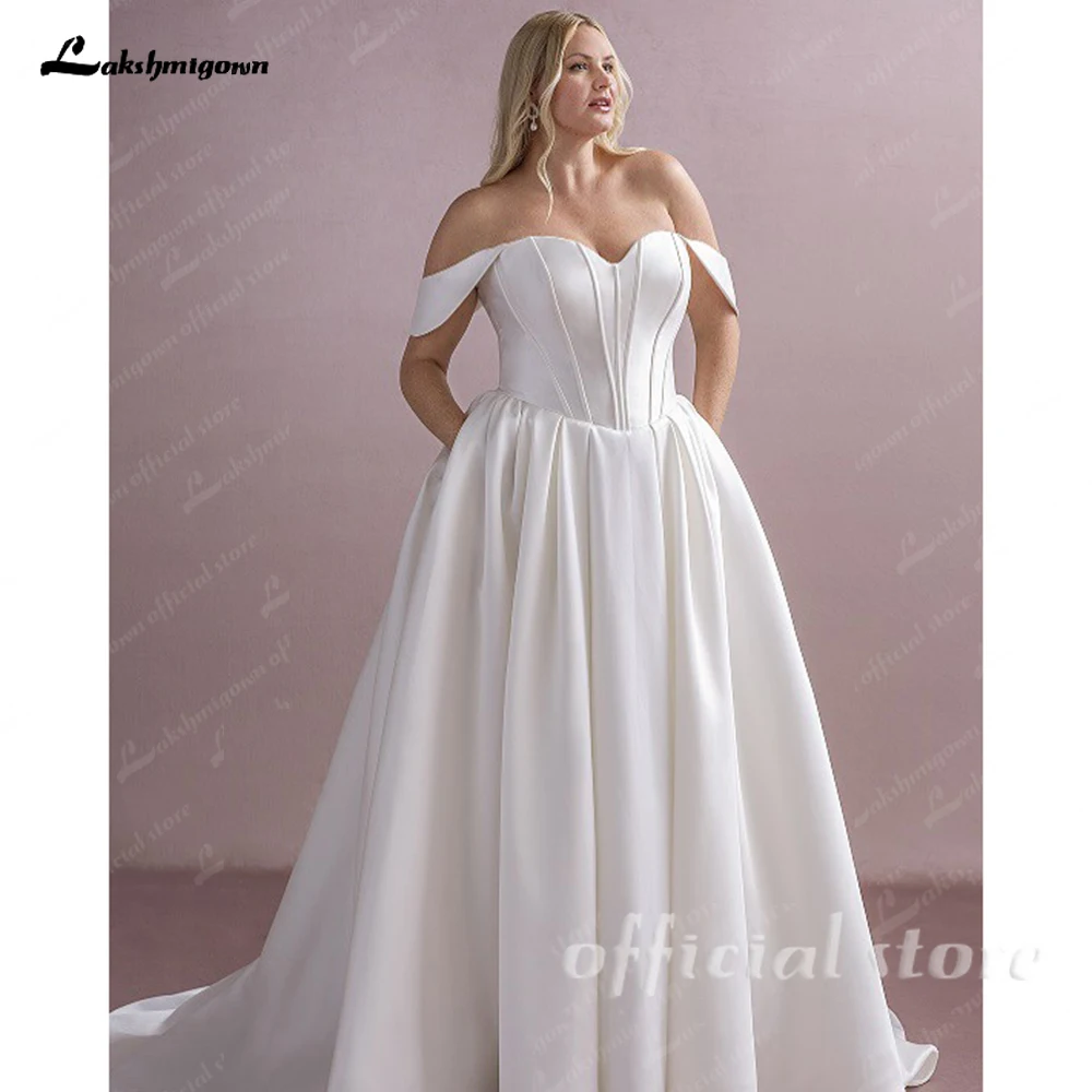 Lakshmigown Plus Size Hochzeitskleid 2027 Schulterfreies Sweetheart-Korsett-Brautkleid mit Schleppe, Brautkleider nach Maß – Detail 6