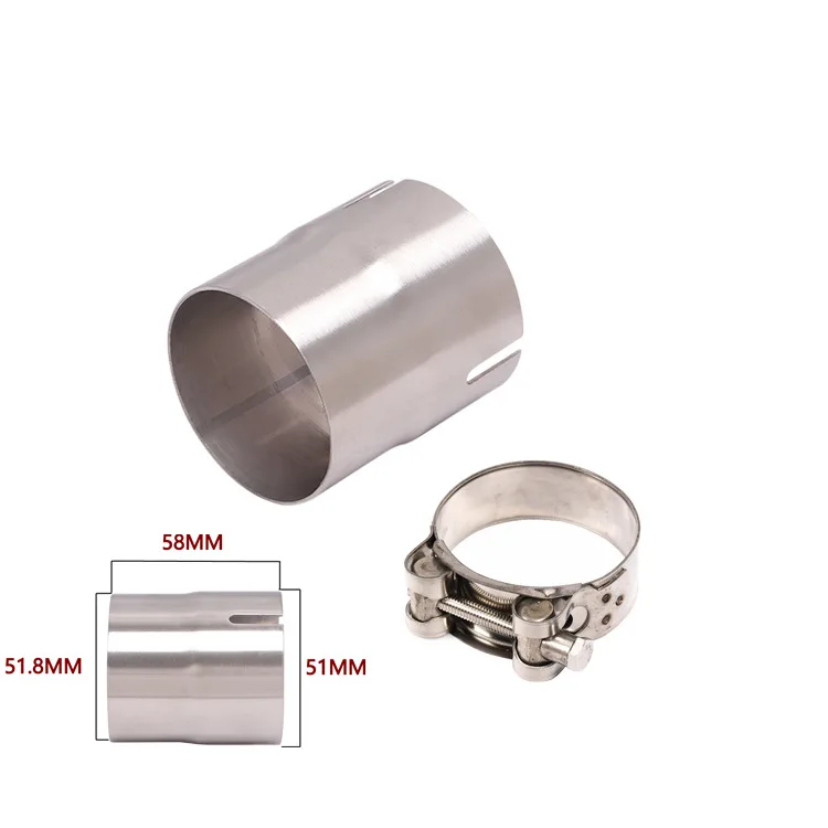 Stainless Steel 304 Motorcycle Exhaust Pipe Reducer Adapter Connector For 51mm To 52mm 54mm 56mm 58mm 62mm Diameter