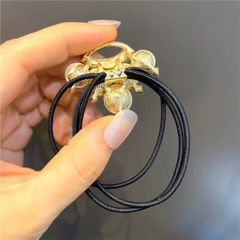 New Diamond Crown Rubber Ties Girls Cute Shiny Elastic Hairbands Boutique South Korea Gorgeous Gem Hair Crown Bridals Headdress