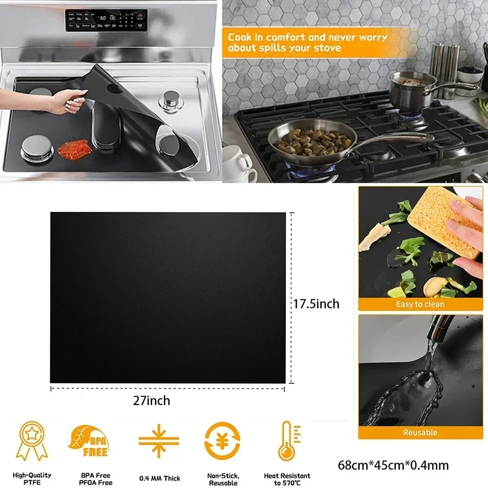 27*17.5inch Gas Stove Pad Stove Protectors Coating Fiber Cloth Clean Mat Anti-dirty Reusable Cookware Parts Kitchen Accessories