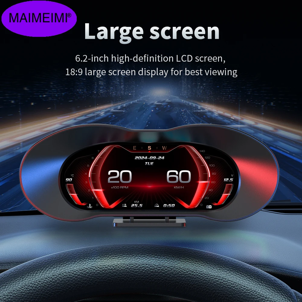 P5 OBD2 Head Up Display OBD GPS dual system on Board Computer speed Water Oil Temp Fuel consumption Oil pressure Slope Meter