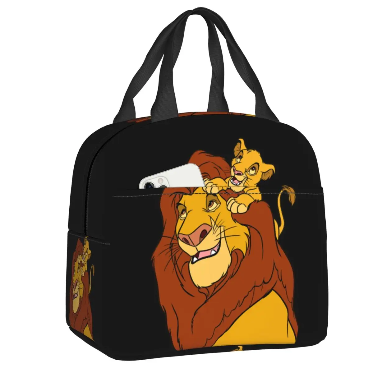 

Custom The Lion King Simba And Nala Insulated Lunch Box Portable Thermal Cooler Lunch Bag Travel Picnic Food Container Tote Bags